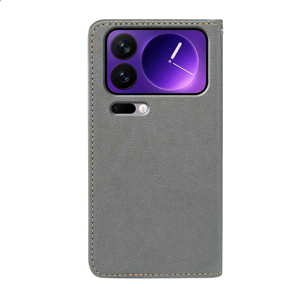 For Xiaomi 17 Pro Case Wallet RFID Blocking Leather Phone Cover Strong Magnetic Closure - Grey