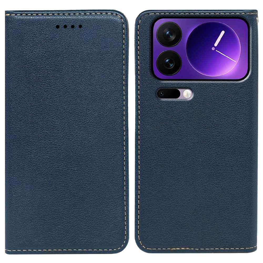 For Xiaomi 17 Pro Case Wallet RFID Blocking Leather Phone Cover Strong Magnetic Closure - Blue
