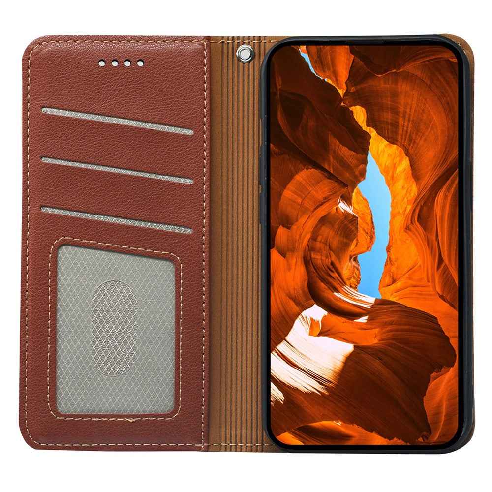 For Xiaomi 17 Pro Case Wallet RFID Blocking Leather Phone Cover Strong Magnetic Closure - Brown
