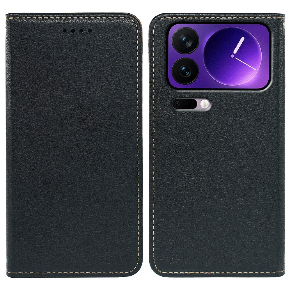 For Xiaomi 17 Pro Max Case Wallet RFID Blocking Leather Phone Cover Strong Magnetic Closure - Black