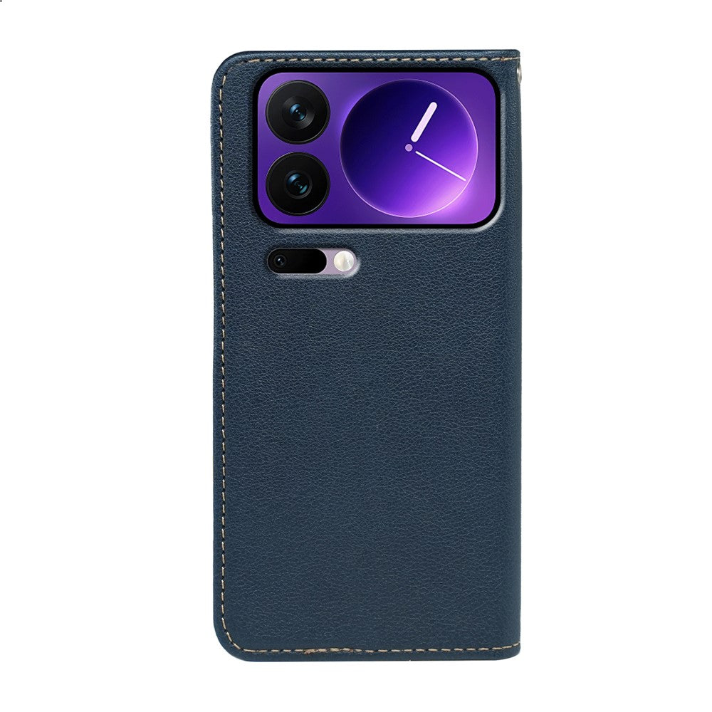 For Xiaomi 17 Pro Max Case Wallet RFID Blocking Leather Phone Cover Strong Magnetic Closure - Blue