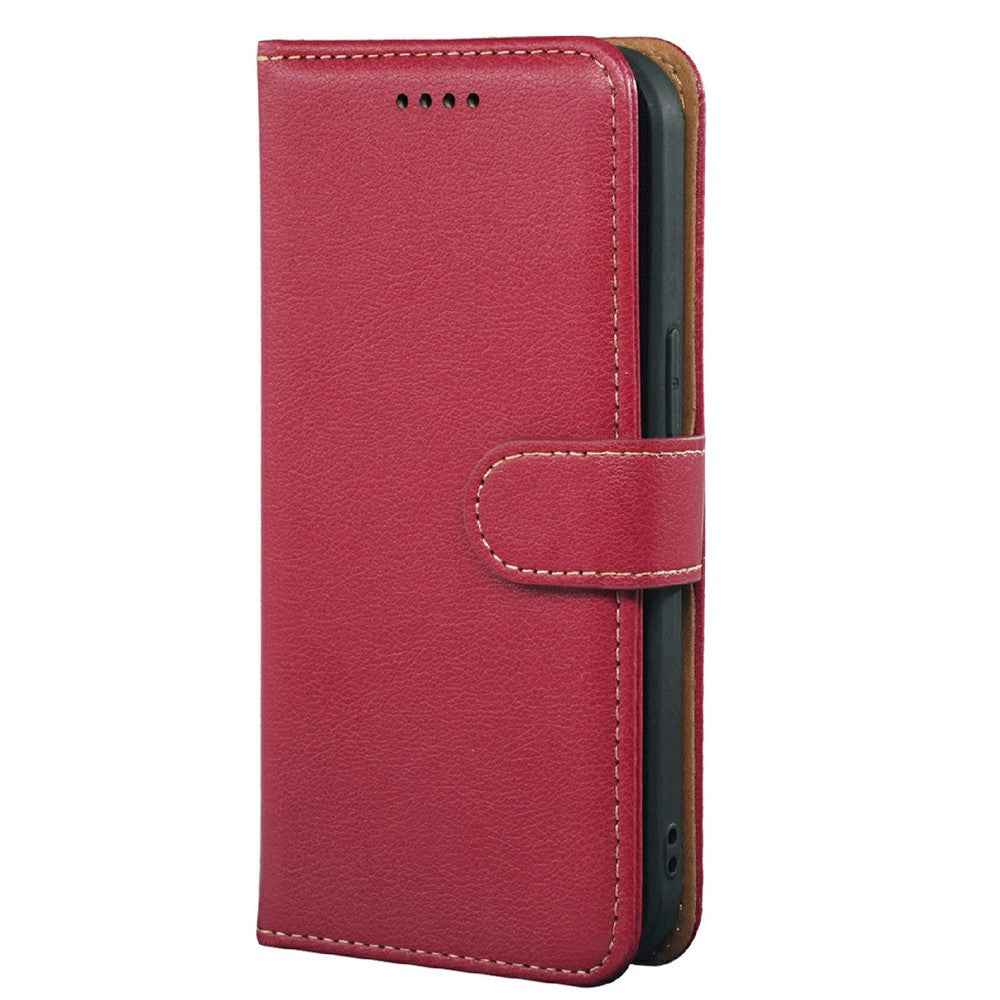 For Xiaomi 17 Pro Case RFID Blocking Wallet Litchi Texture Leather Phone Cover Magnetic Clasp - Red