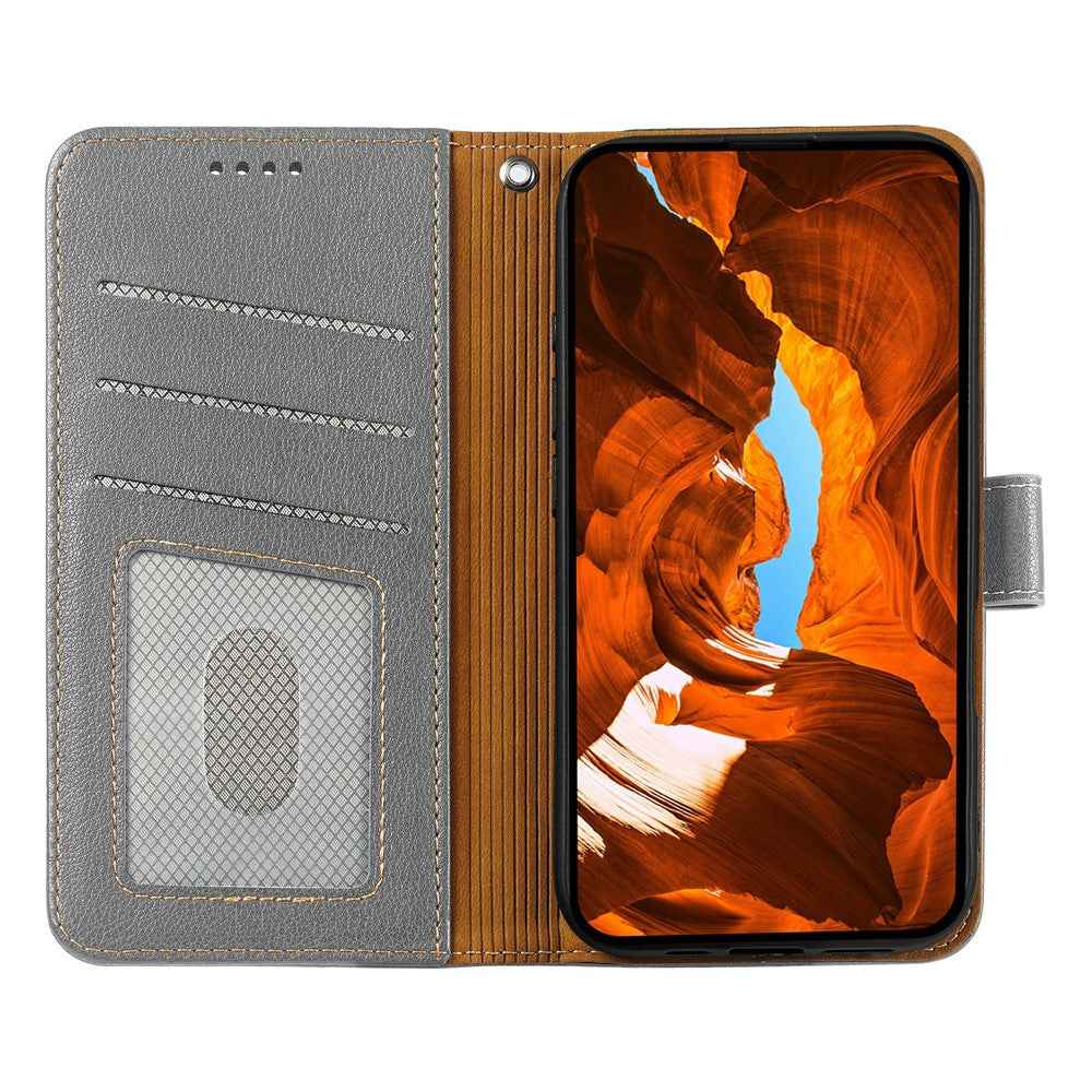 For Xiaomi 17 Pro Case RFID Blocking Wallet Litchi Texture Leather Phone Cover Magnetic Clasp - Grey