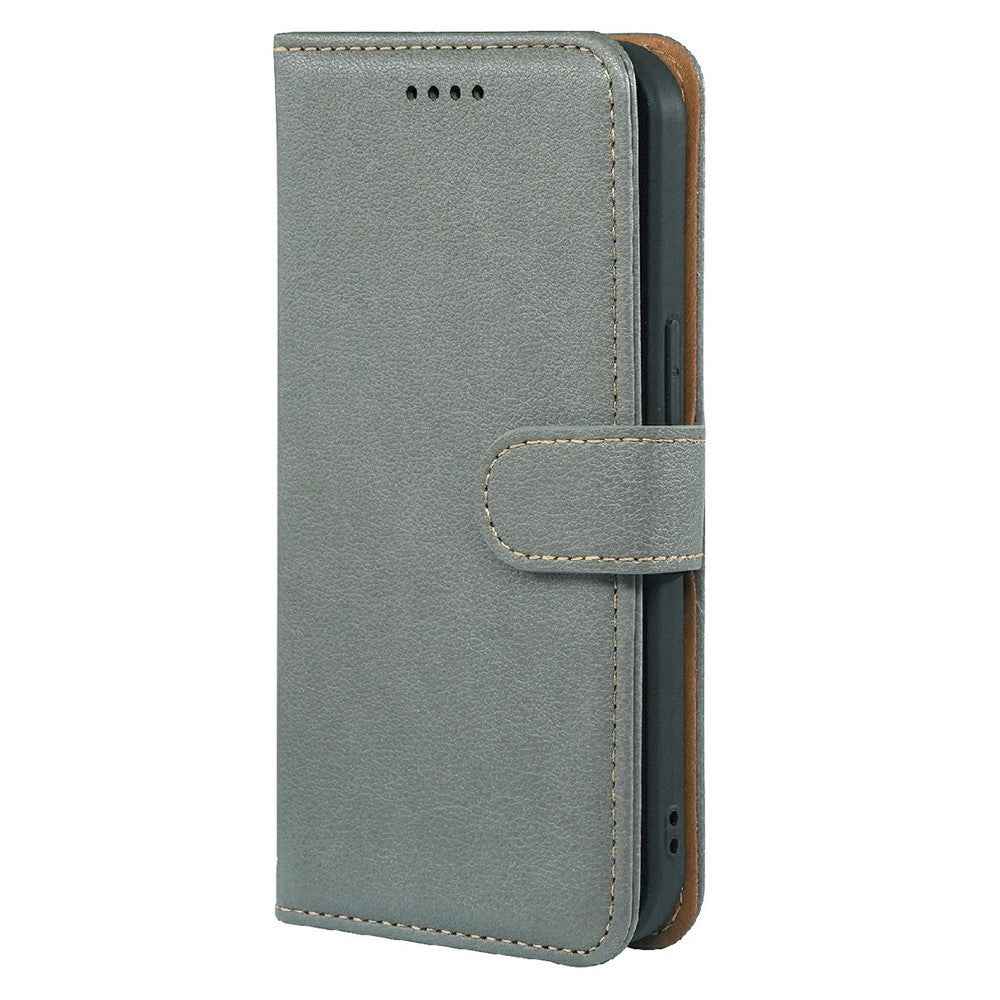 For Xiaomi 17 Pro Case RFID Blocking Wallet Litchi Texture Leather Phone Cover Magnetic Clasp - Grey