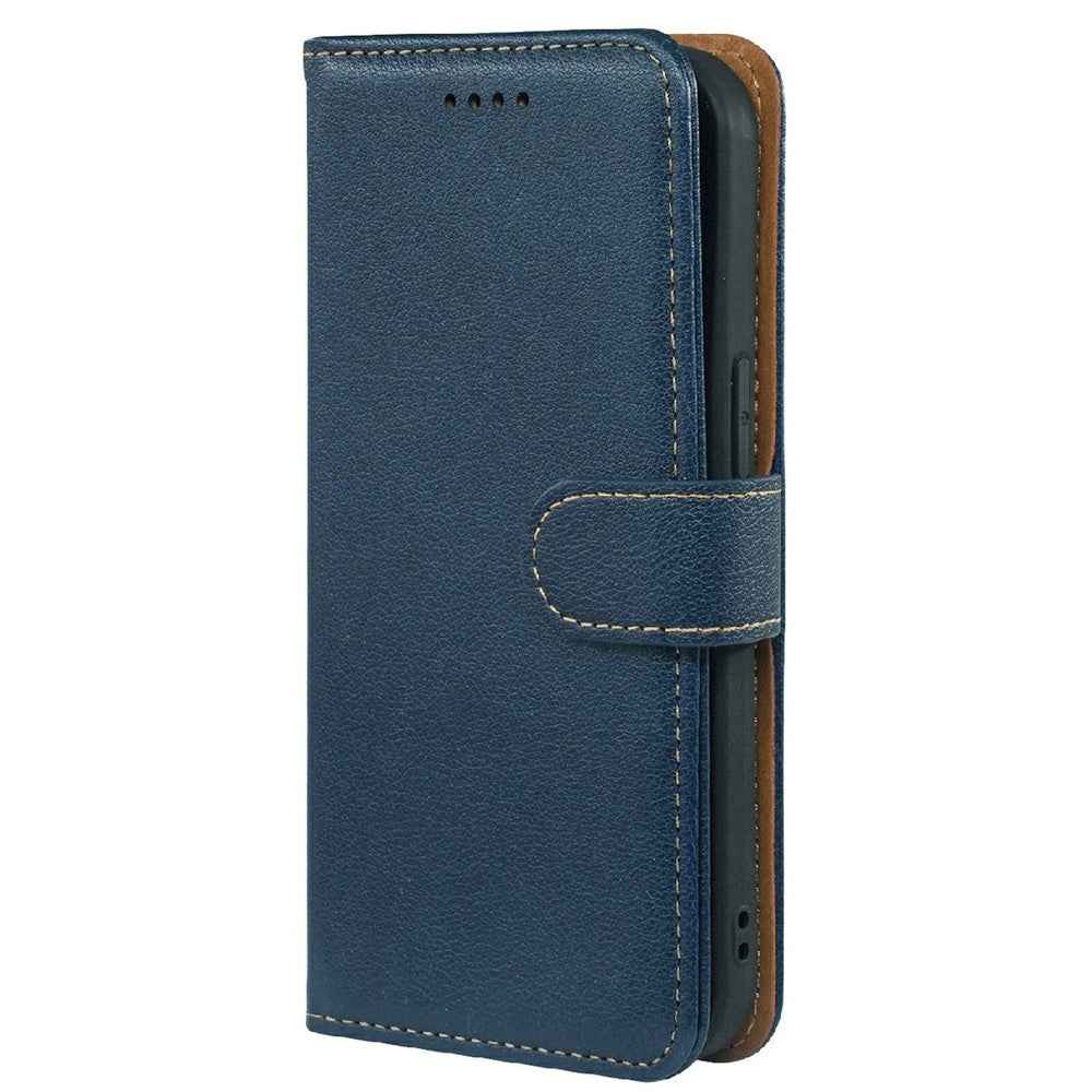 For Xiaomi 17 Pro Case RFID Blocking Wallet Litchi Texture Leather Phone Cover Magnetic Clasp - Blue