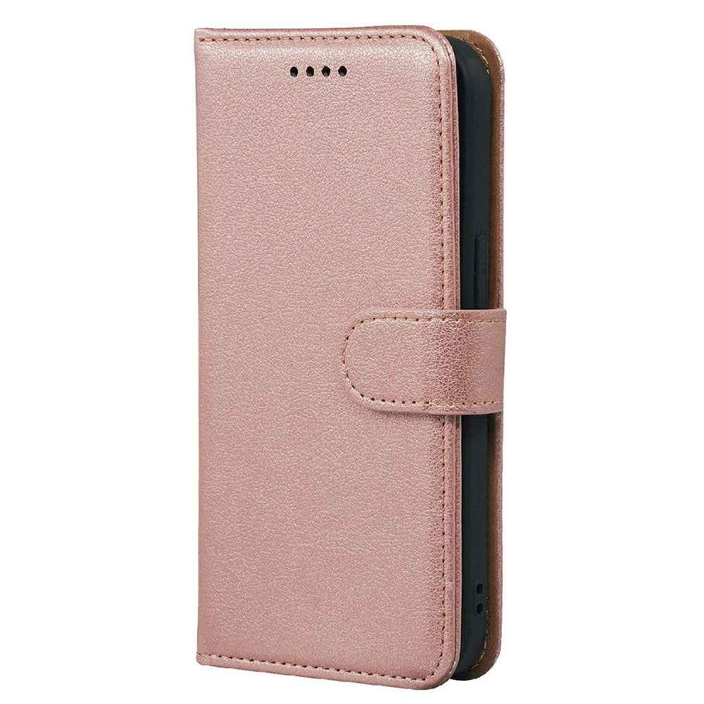 For Xiaomi 17 Pro Case RFID Blocking Wallet Litchi Texture Leather Phone Cover Magnetic Clasp - Rose Gold
