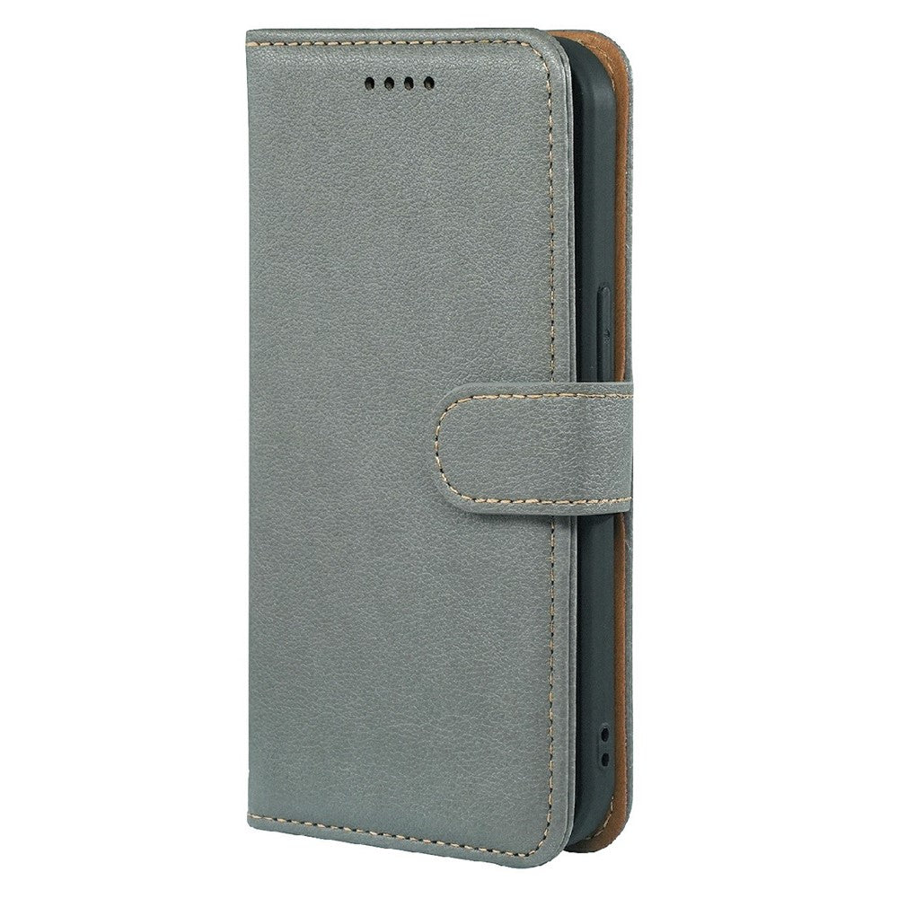 For Xiaomi 17 Pro Max Case RFID Blocking Wallet Litchi Texture Leather Phone Cover Magnetic Clasp - Grey