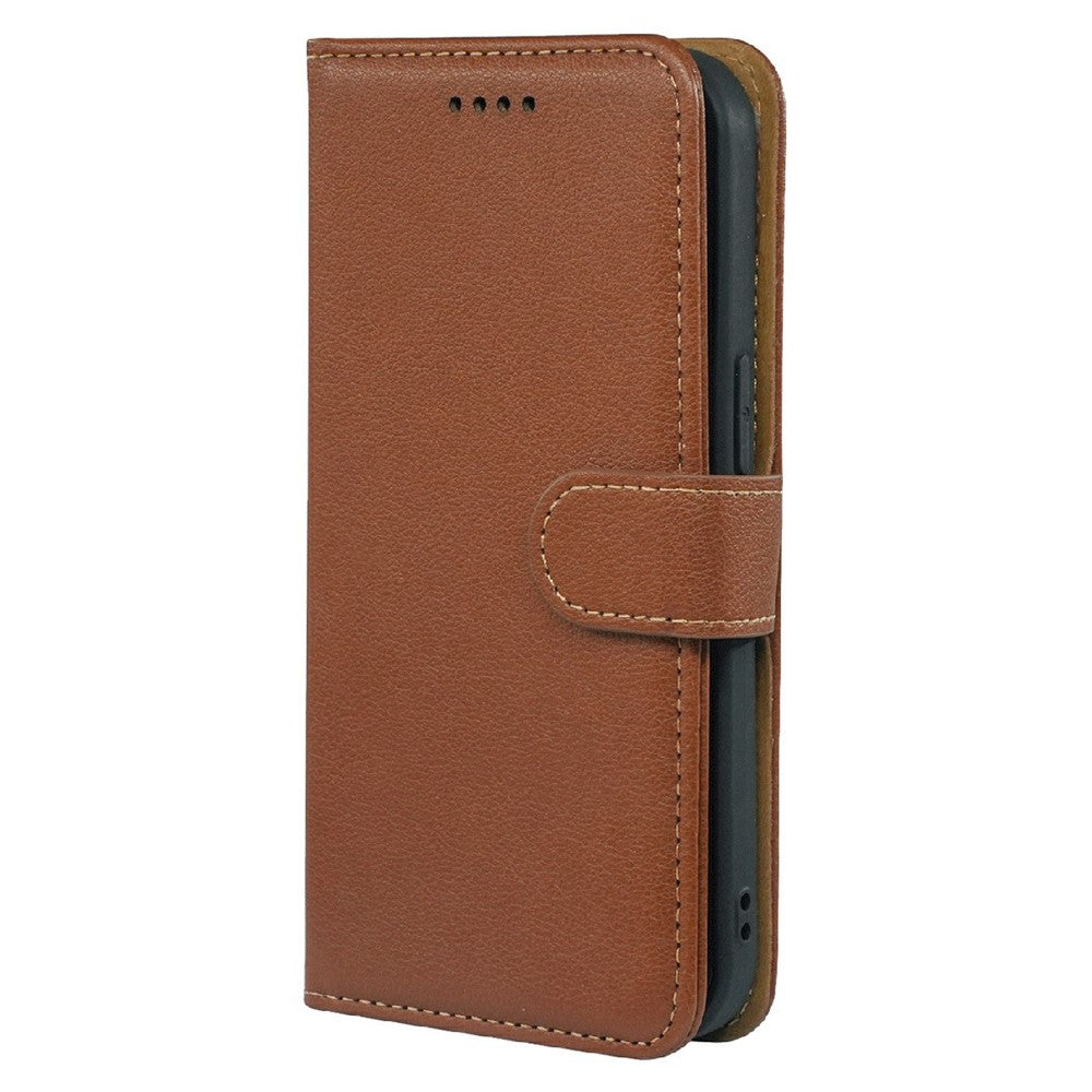 For Xiaomi 17 Pro Max Case RFID Blocking Wallet Litchi Texture Leather Phone Cover Magnetic Clasp - Brown
