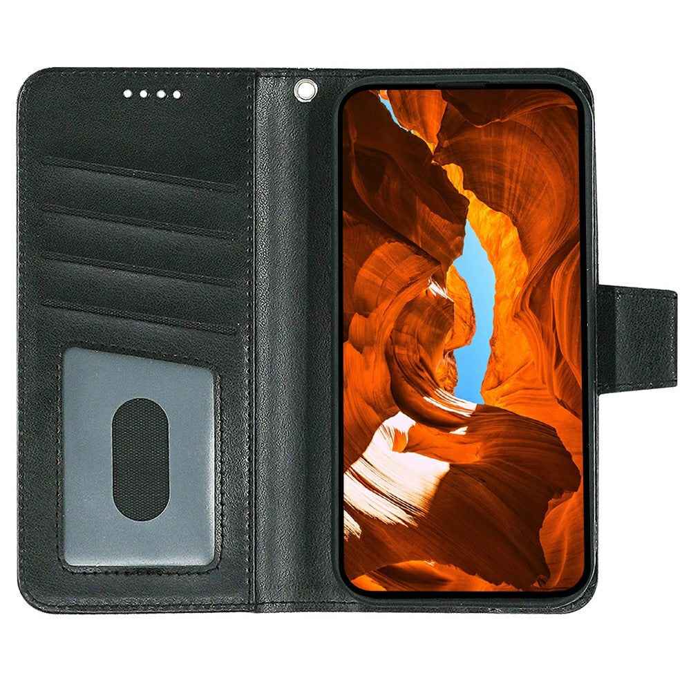 For Xiaomi 17 Pro Case Stand Card Holder Wallet Leather Phone Cover - Black