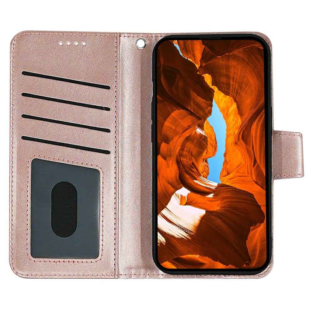 For Xiaomi 17 Pro Case Stand Card Holder Wallet Leather Phone Cover - Rose Gold