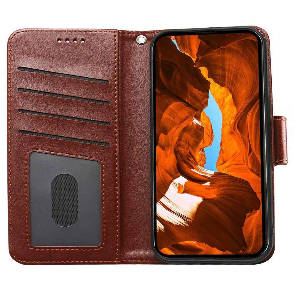 For Xiaomi 17 Pro Case Stand Card Holder Wallet Leather Phone Cover - Brown