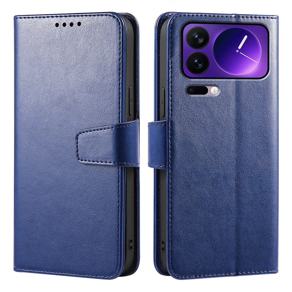 For Xiaomi 17 Pro Max Case Stand Card Holder Wallet Leather Phone Cover - Blue
