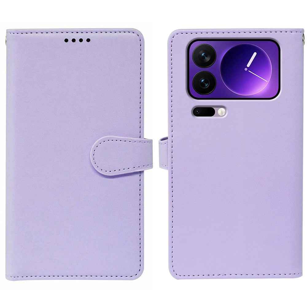 For Xiaomi 17 Pro Case with 9 Card Slots PU Leather Stand Phone Cover - Purple