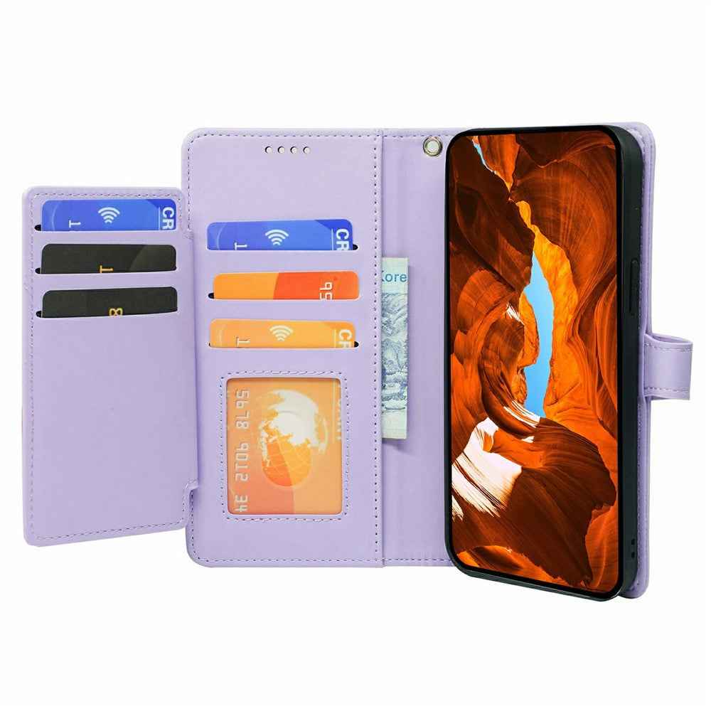 For Xiaomi 17 Pro Case with 9 Card Slots PU Leather Stand Phone Cover - Purple