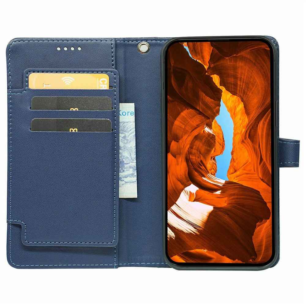 For Xiaomi 17 Pro Case with 9 Card Slots PU Leather Stand Phone Cover - Blue