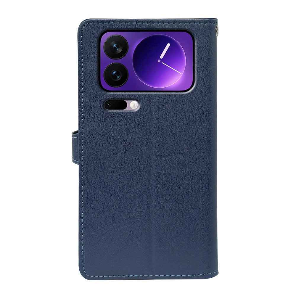 For Xiaomi 17 Pro Case with 9 Card Slots PU Leather Stand Phone Cover - Blue