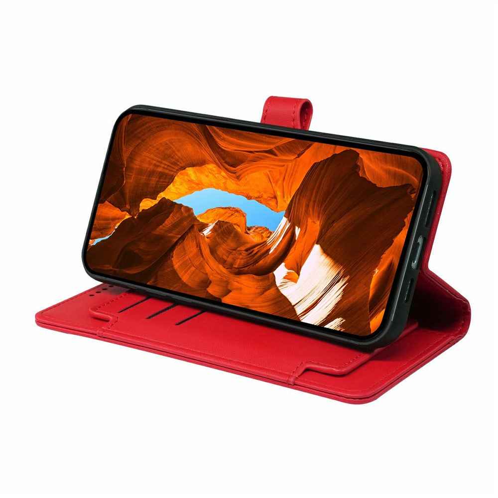 For Xiaomi 17 Pro Case with 9 Card Slots PU Leather Stand Phone Cover - Red
