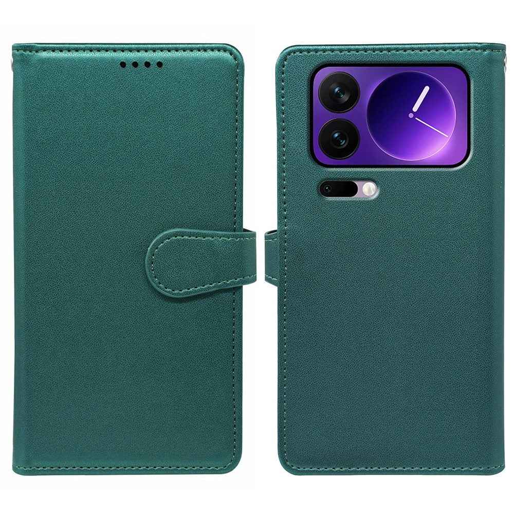 For Xiaomi 17 Pro Case with 9 Card Slots PU Leather Stand Phone Cover - Green