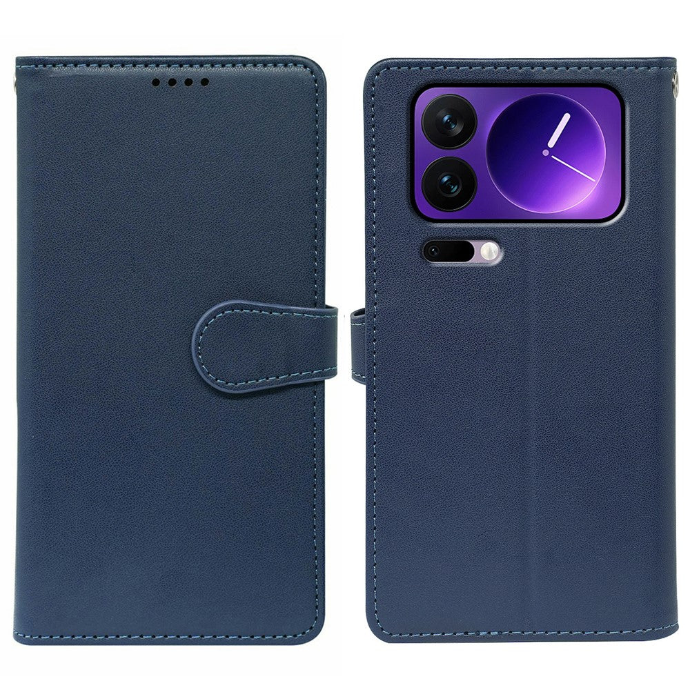 For Xiaomi 17 Pro Max Case with 9 Card Slots PU Leather Stand Phone Cover - Blue