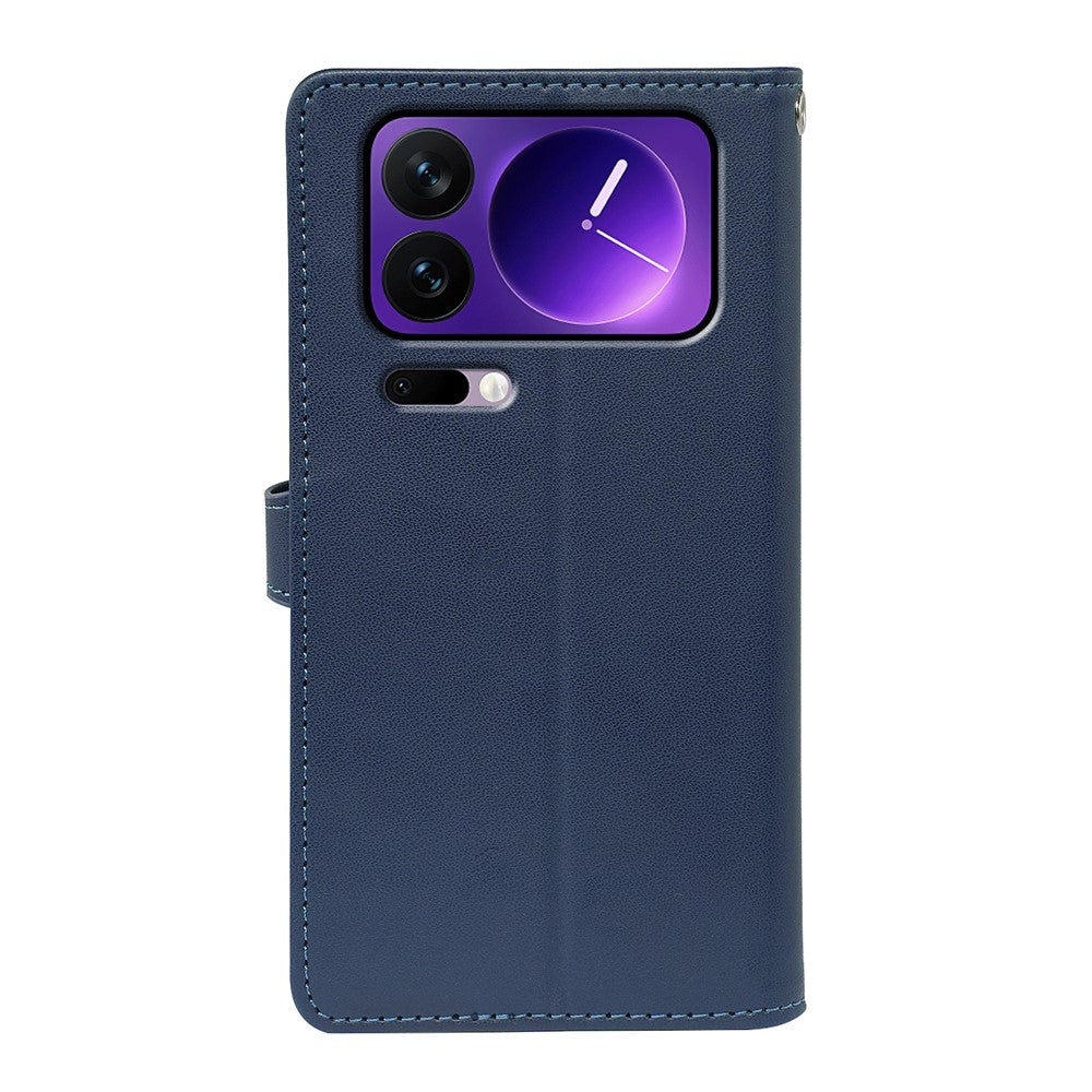 For Xiaomi 17 Pro Max Case with 9 Card Slots PU Leather Stand Phone Cover - Blue