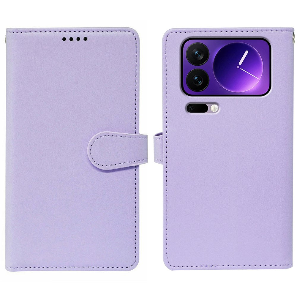 For Xiaomi 17 Pro Max Case with 9 Card Slots PU Leather Stand Phone Cover - Purple