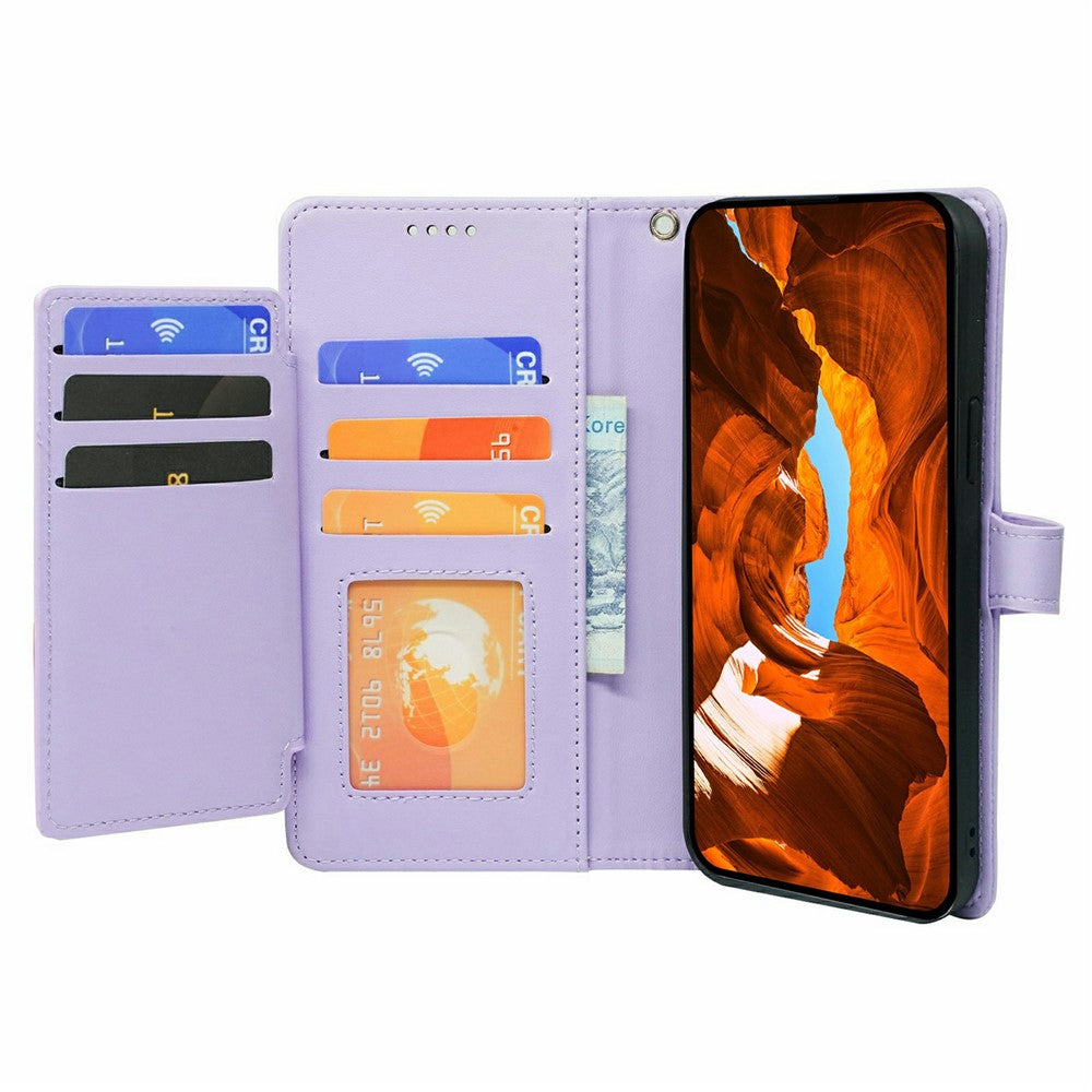 For Xiaomi 17 Pro Max Case with 9 Card Slots PU Leather Stand Phone Cover - Purple