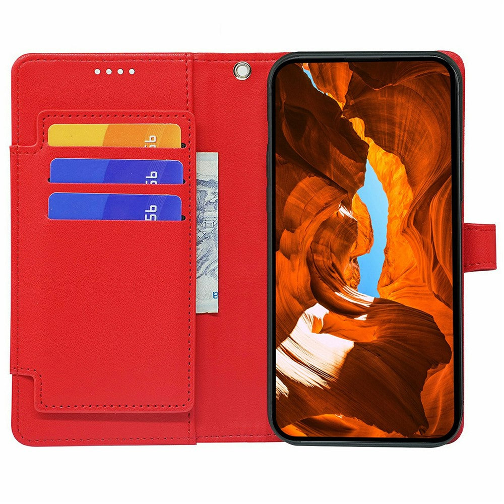 For Xiaomi 17 Pro Max Case with 9 Card Slots PU Leather Stand Phone Cover - Red