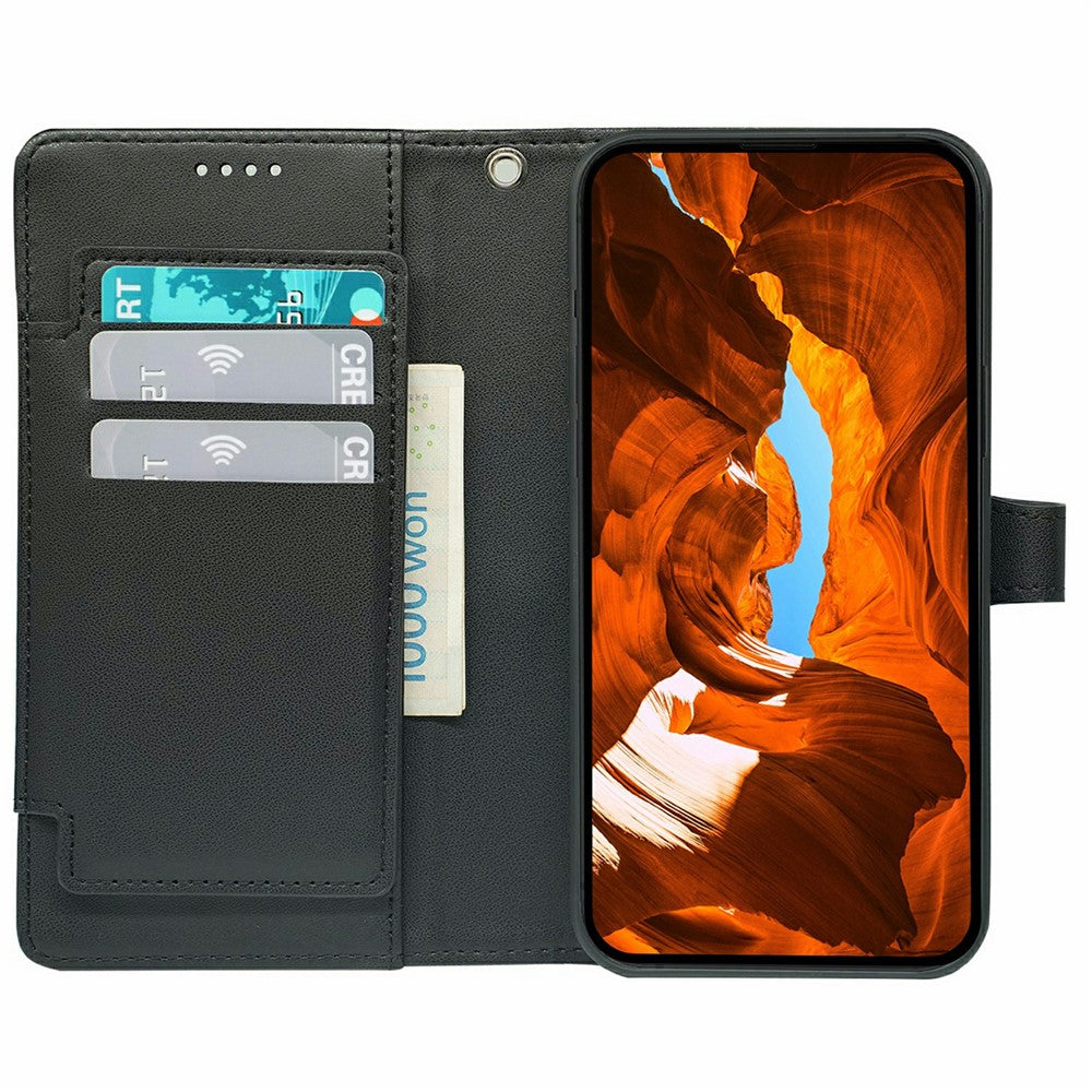 For Xiaomi 17 Pro Max Case with 9 Card Slots PU Leather Stand Phone Cover - Black