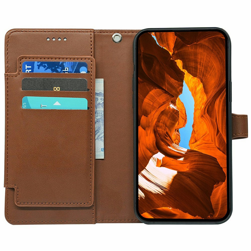 For Xiaomi 17 Pro Max Case with 9 Card Slots PU Leather Stand Phone Cover - Brown