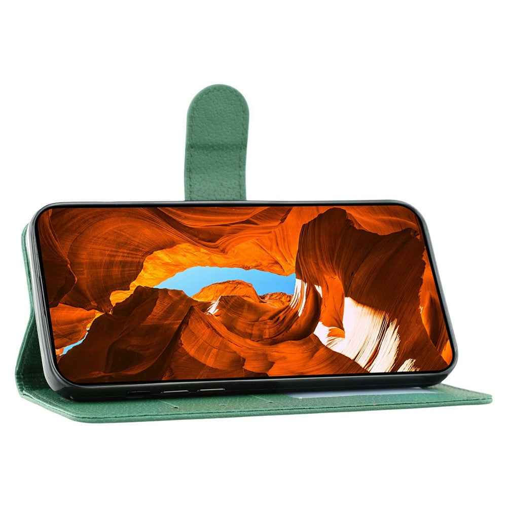 For Xiaomi 17 Pro Case Feather Imprint PU Leather Wallet Phone Cover - Green