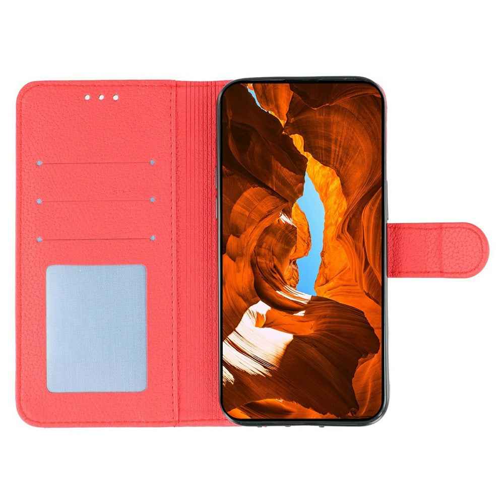 For Xiaomi 17 Pro Case Feather Imprint PU Leather Wallet Phone Cover - Red