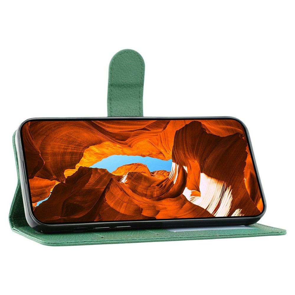 For Xiaomi 17 Pro Max Case Feather Imprint PU Leather Wallet Phone Cover - Green