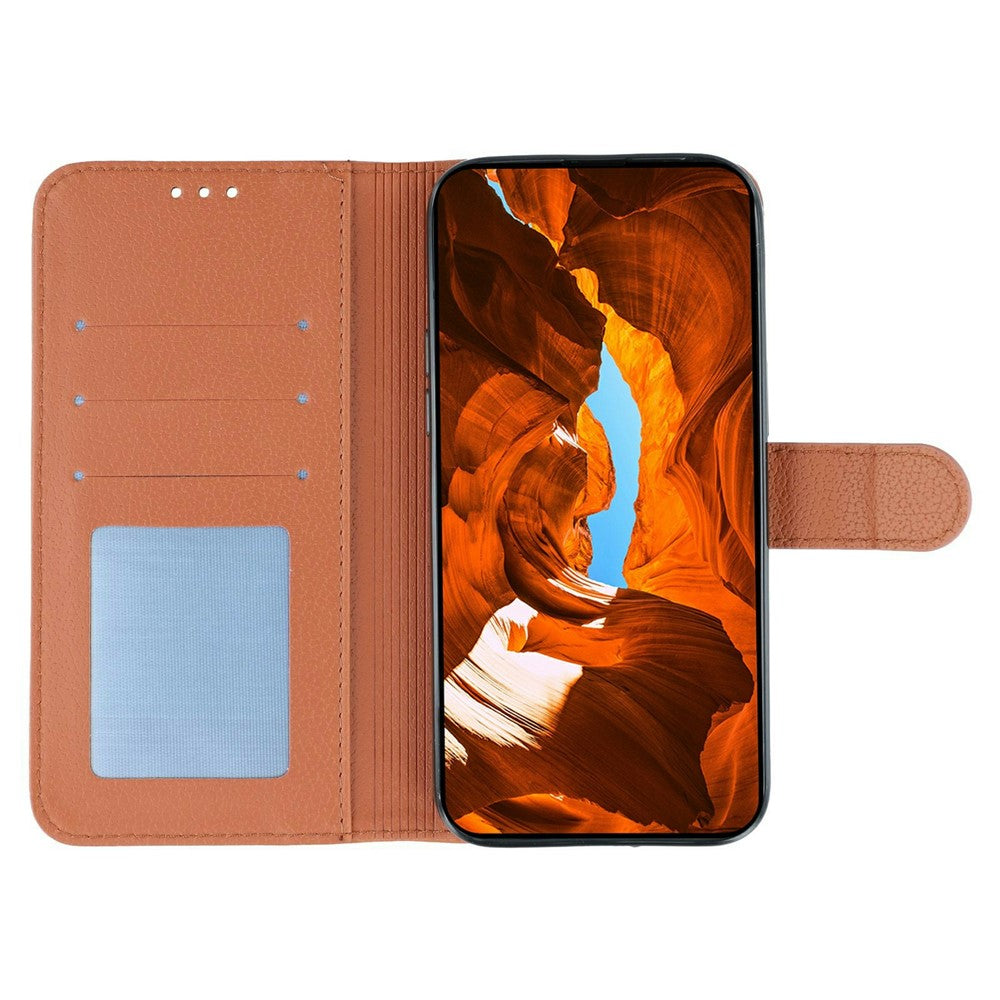 For Xiaomi 17 Pro Max Case Feather Imprint PU Leather Wallet Phone Cover - Brown