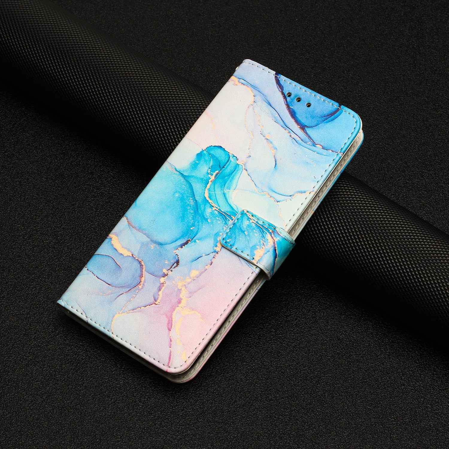 For Xiaomi 17 Pro Stand Case Marble Pattern PU Leather Wallet Phone Cover - Pink / Green