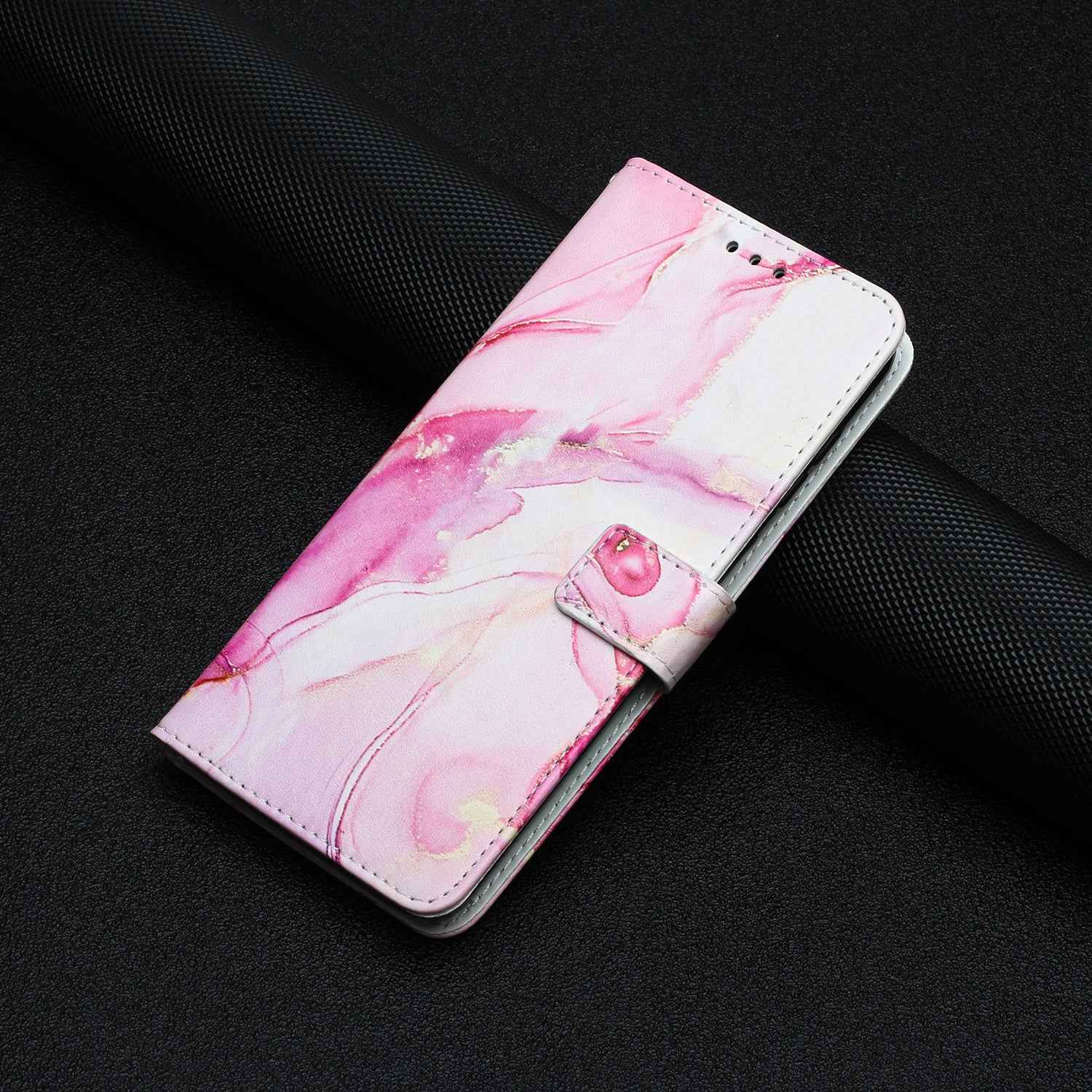 For Xiaomi 17 Pro Stand Case Marble Pattern PU Leather Wallet Phone Cover - Rose Gold