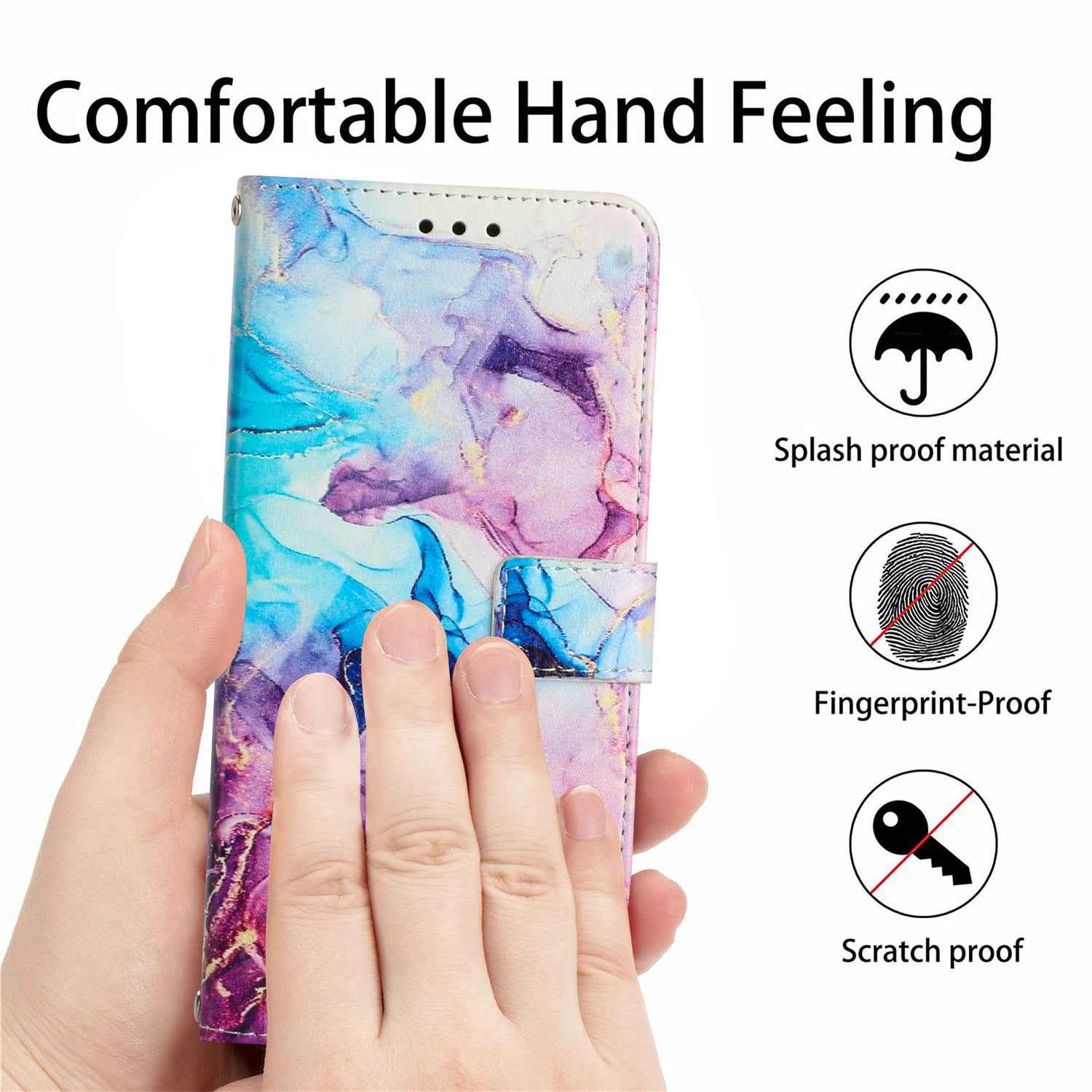 For Xiaomi 17 Pro Stand Case Marble Pattern PU Leather Wallet Phone Cover - Pink / Purple