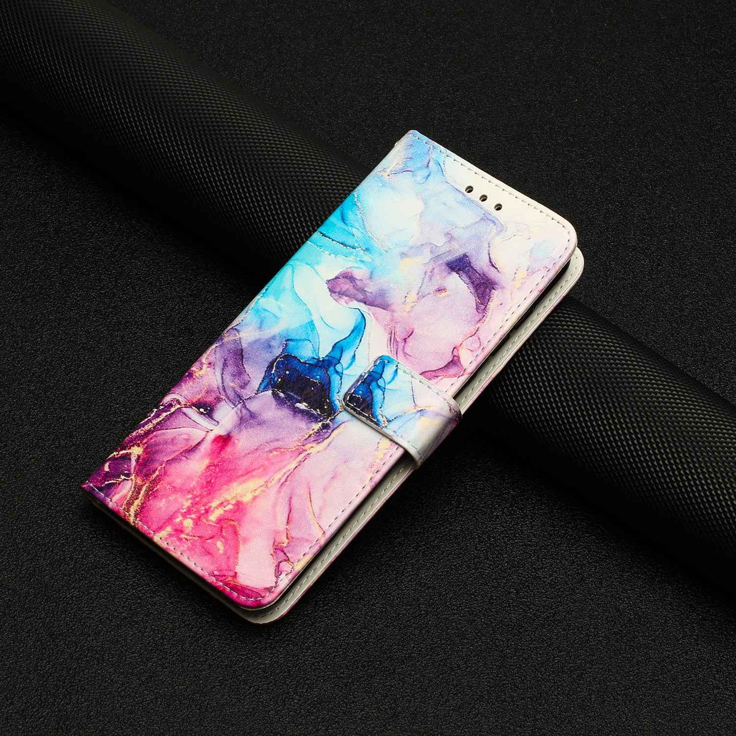 For Xiaomi 17 Pro Stand Case Marble Pattern PU Leather Wallet Phone Cover - Pink / Purple