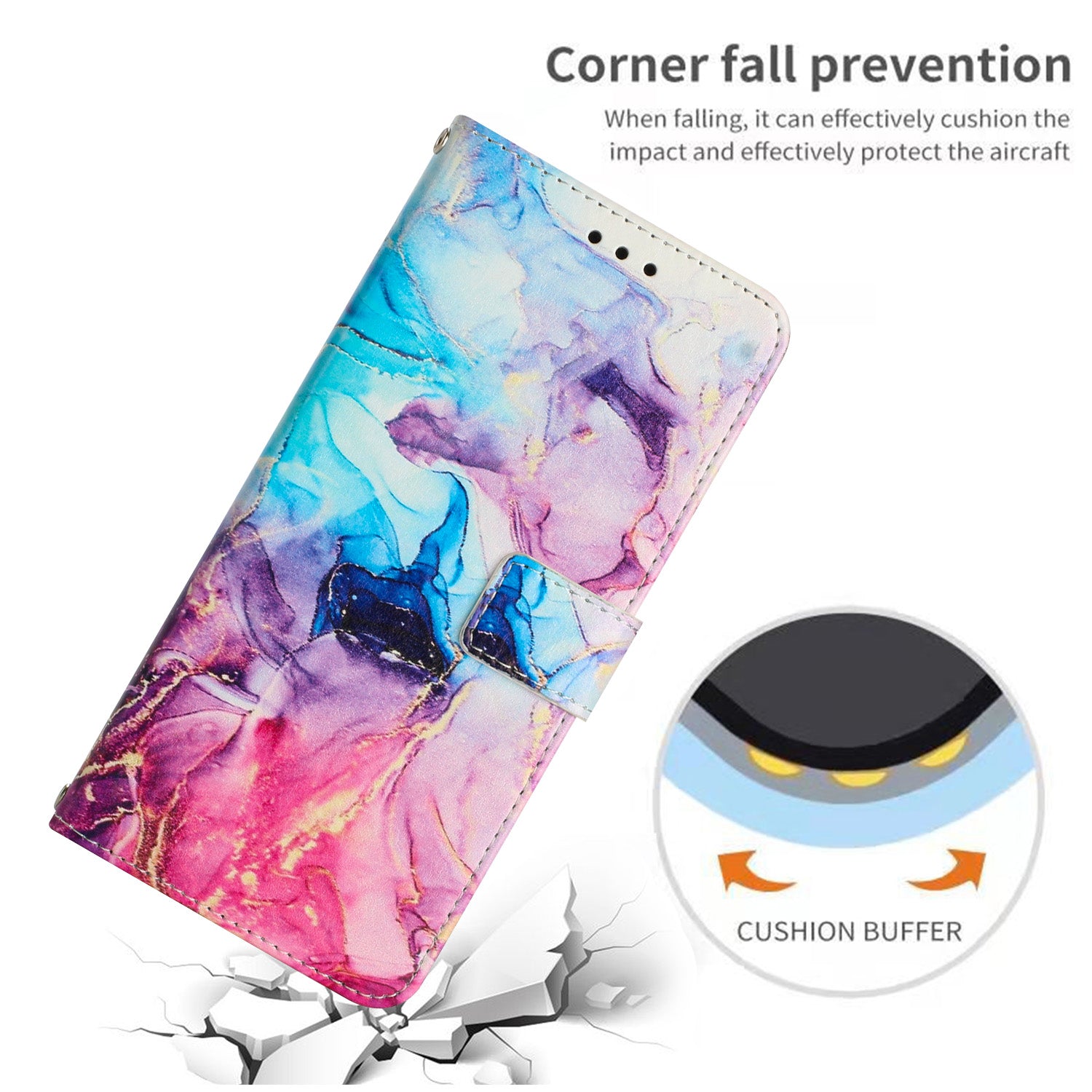 For Xiaomi 17 Pro Max Stand Case Marble Pattern PU Leather Wallet Phone Cover - Pink / Purple
