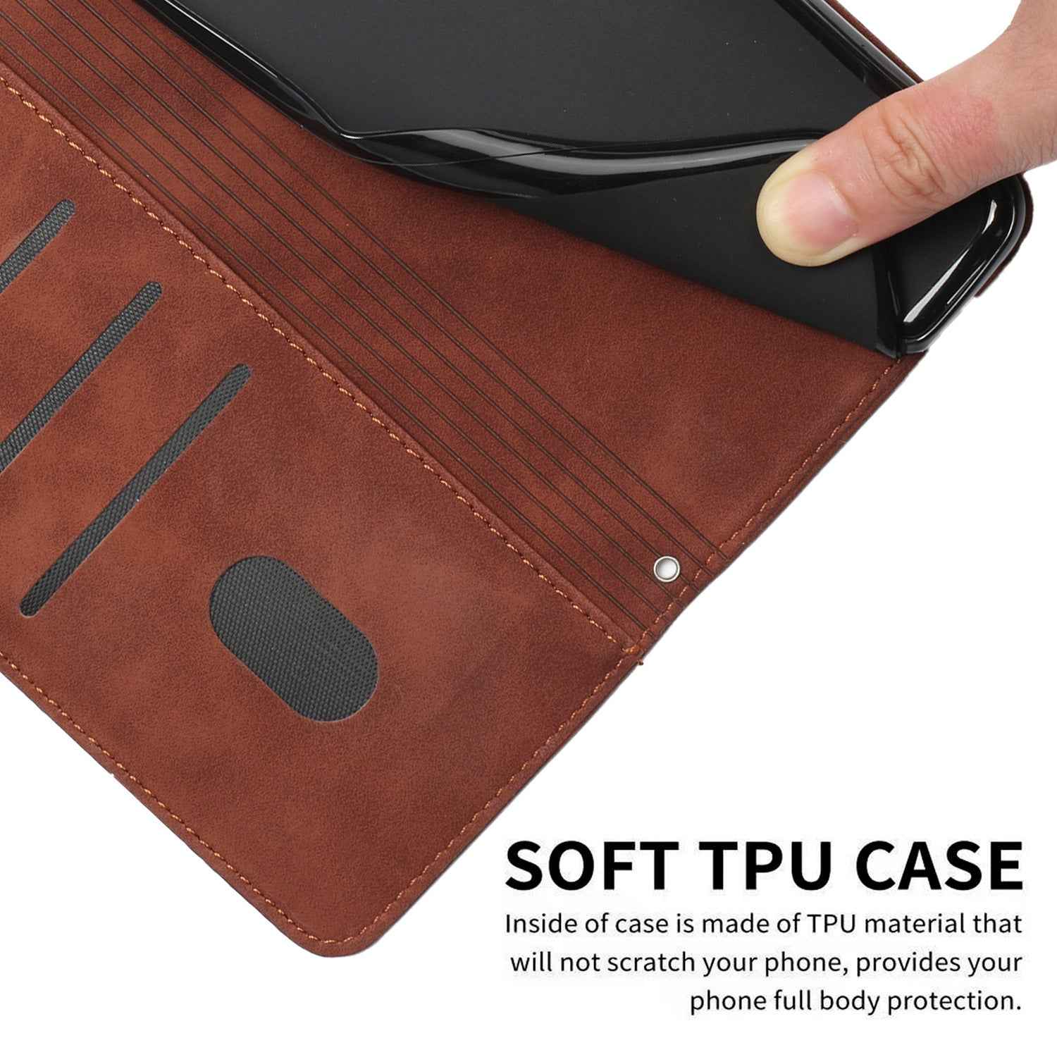 For Xiaomi 17 Pro Stand Case PU Leather Phone Cover Imprinted Heart Pattern - Brown