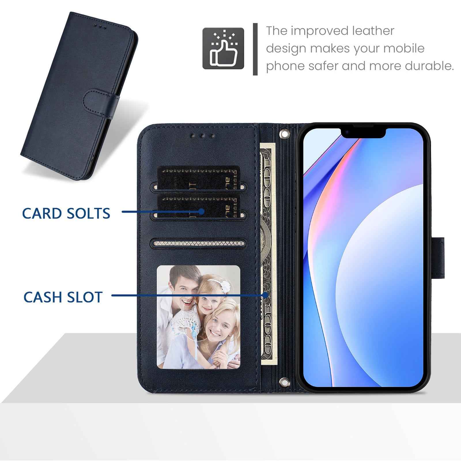 For Xiaomi 17 Pro Wallet Case RFID Blocking Calf Texture Leather Stand Phone Cover with Strap - Blue