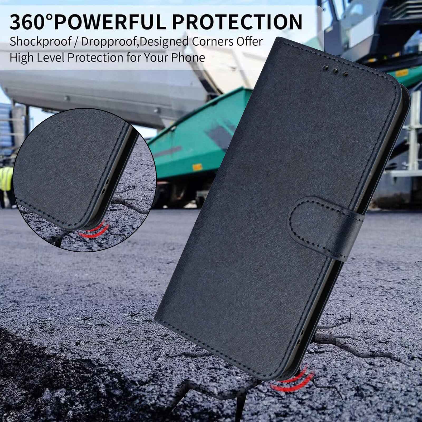 For Xiaomi 17 Pro Wallet Case RFID Blocking Calf Texture Leather Stand Phone Cover with Strap - Blue