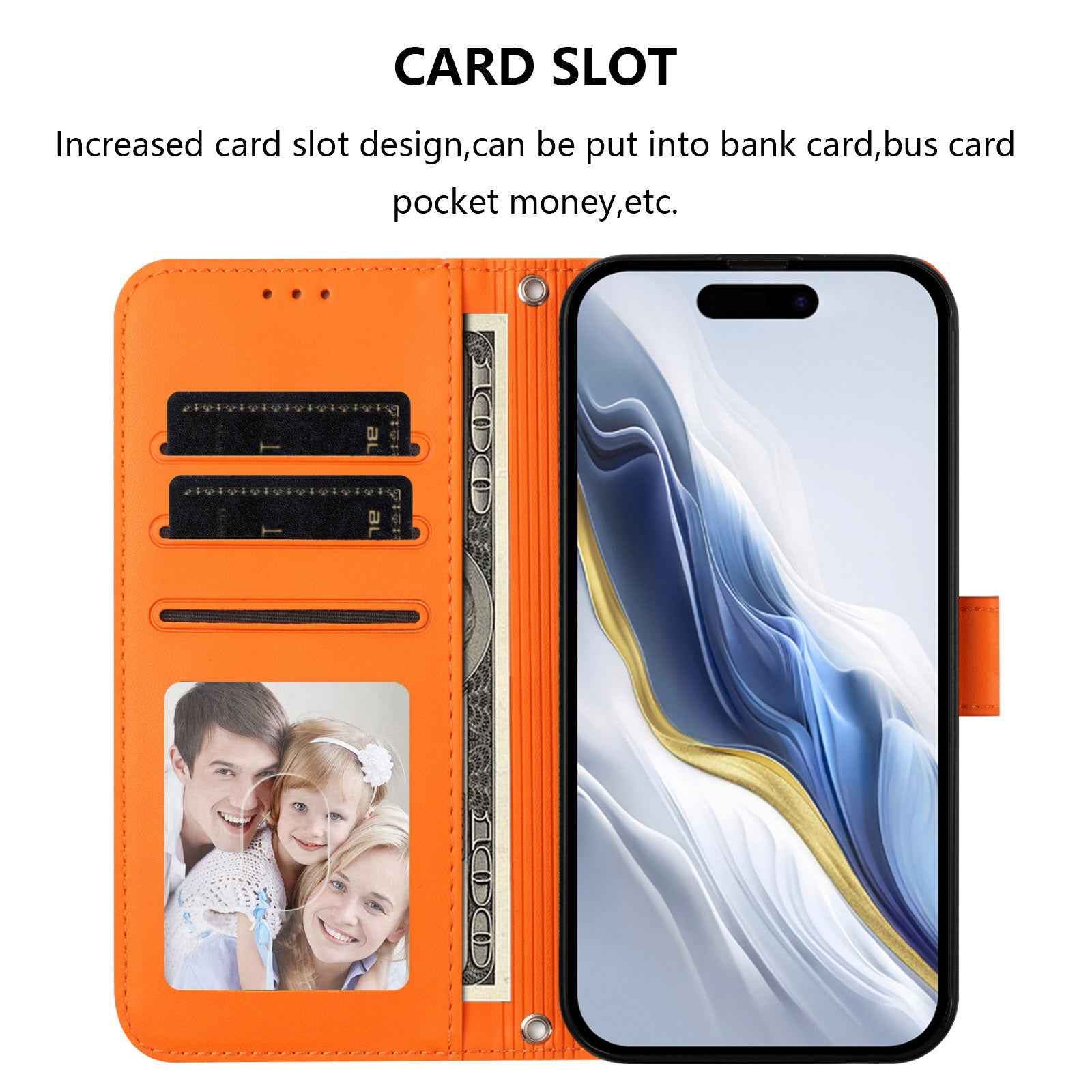 For Xiaomi 17 Pro Wallet Case with Wrist Strap Love Cat Pattern Imprint Leather Phone Cover - Orange