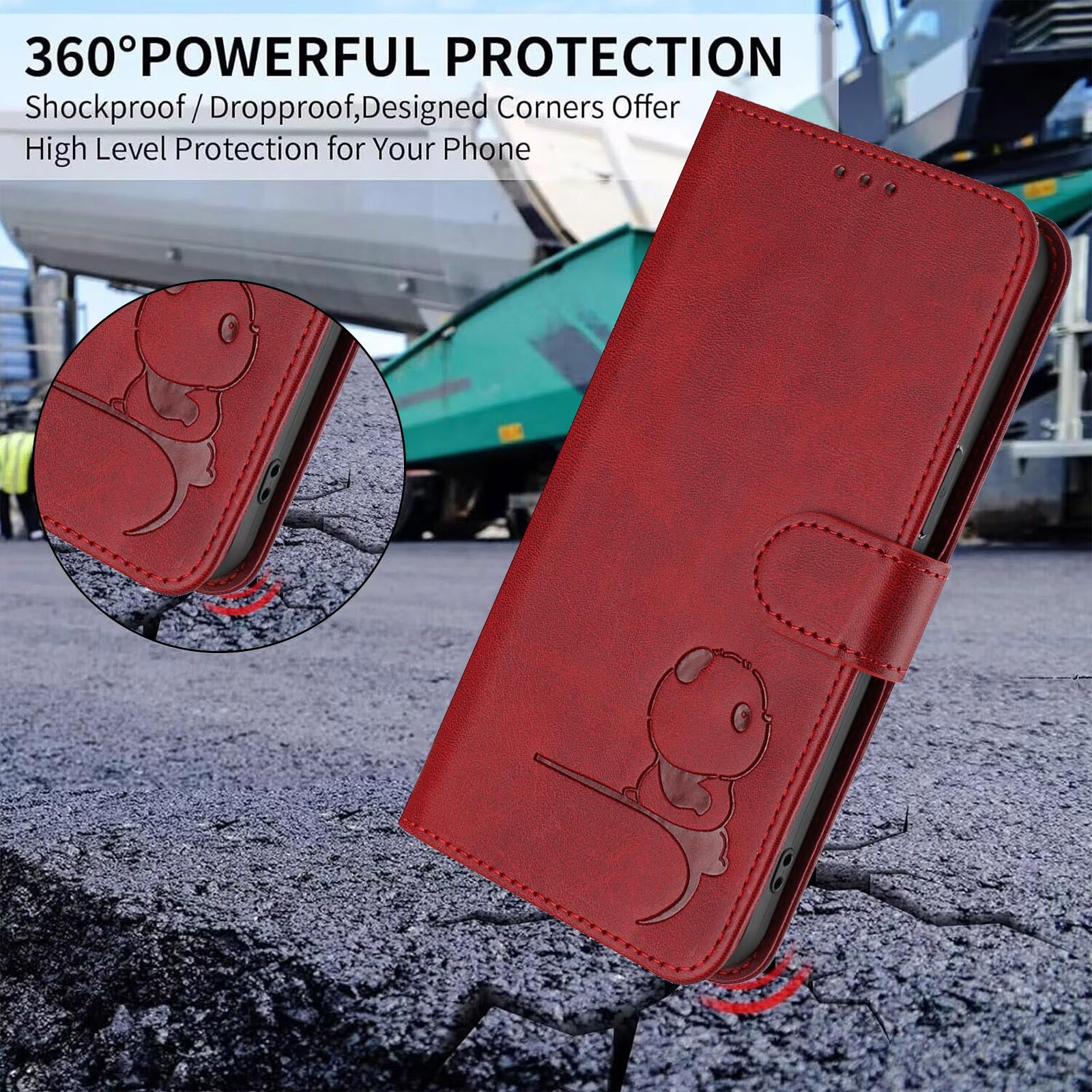 For Xiaomi 17 Pro Max Case Panda Imprint RFID Blocking Wallet Leather Phone Cover with Wrist Strap - Wine Red