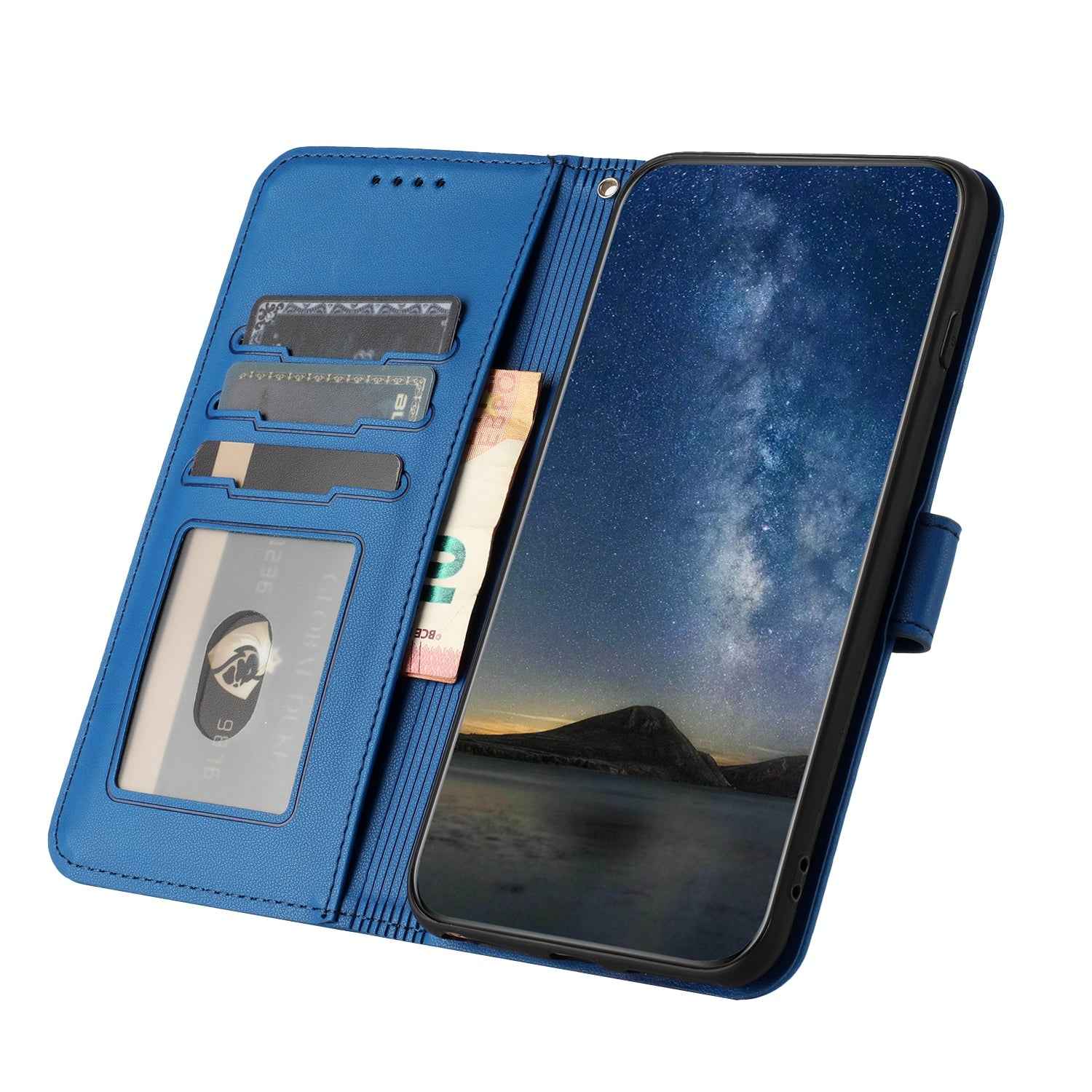 For Xiaomi 17 Pro Phone Cases Mandala Flower Leather Wallet Mobile Cover with Strap - Royal Blue
