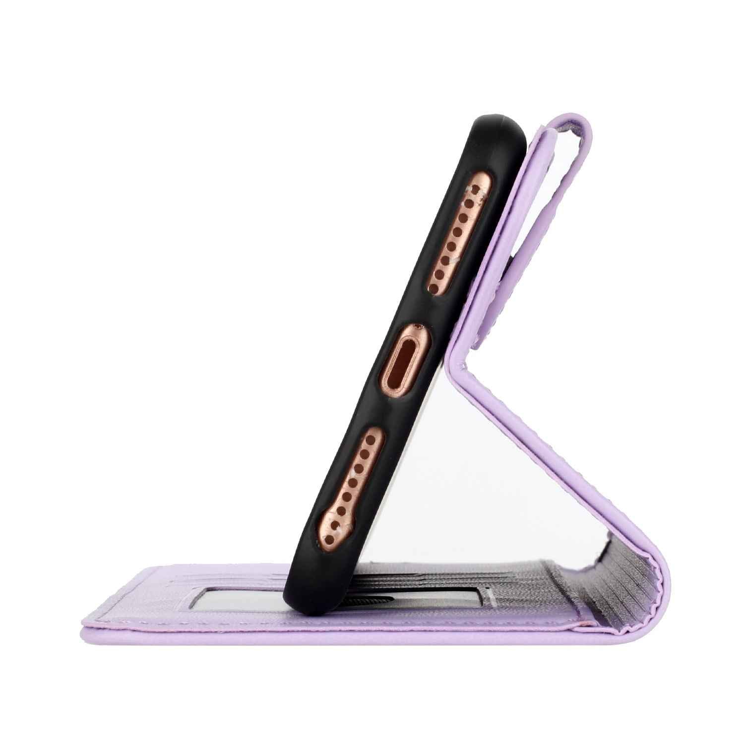 For Xiaomi 17 Pro Phone Cases Mandala Flower Leather Wallet Mobile Cover with Strap - Purple