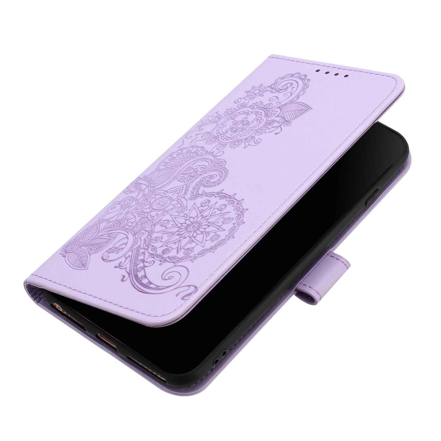 For Xiaomi 17 Pro Phone Cases Mandala Flower Leather Wallet Mobile Cover with Strap - Purple