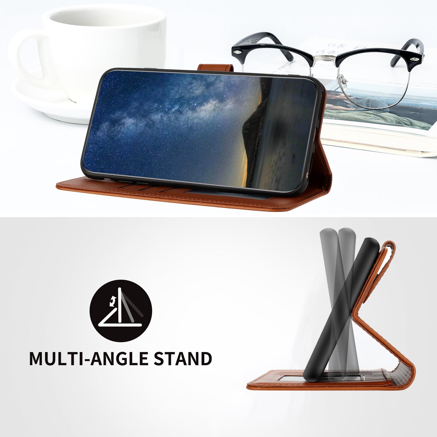 For Xiaomi 17 Pro Max Phone Cases Mandala Flower Leather Wallet Mobile Cover with Strap - Coffee