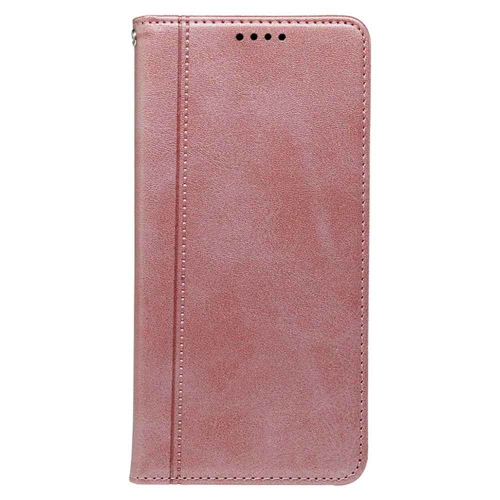For Xiaomi 17 Pro Case Hidden Magnetic Closure Calf Texture Leather Phone Cover - Rose Gold