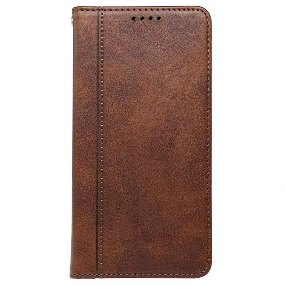 For Xiaomi 17 Pro Case Hidden Magnetic Closure Calf Texture Leather Phone Cover - Brown