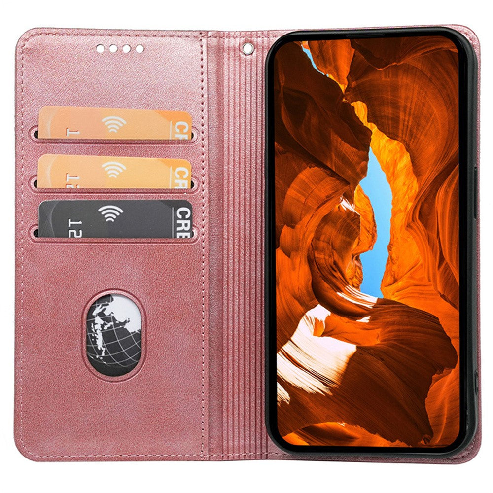 For Xiaomi 17 Pro Max Case Hidden Magnetic Closure Calf Texture Leather Phone Cover - Rose Gold